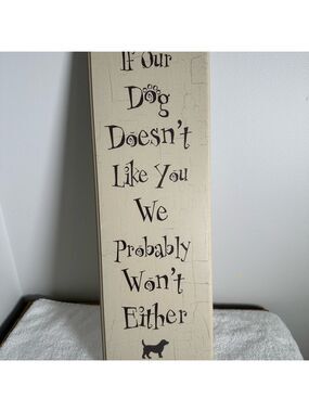 Wooden Sign Dog Lover Cream
